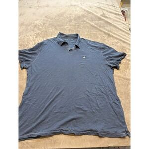 John Varvatos USA Mens‎ XL Polo Shirt Blue Peace Sign Short Sleeve Casual